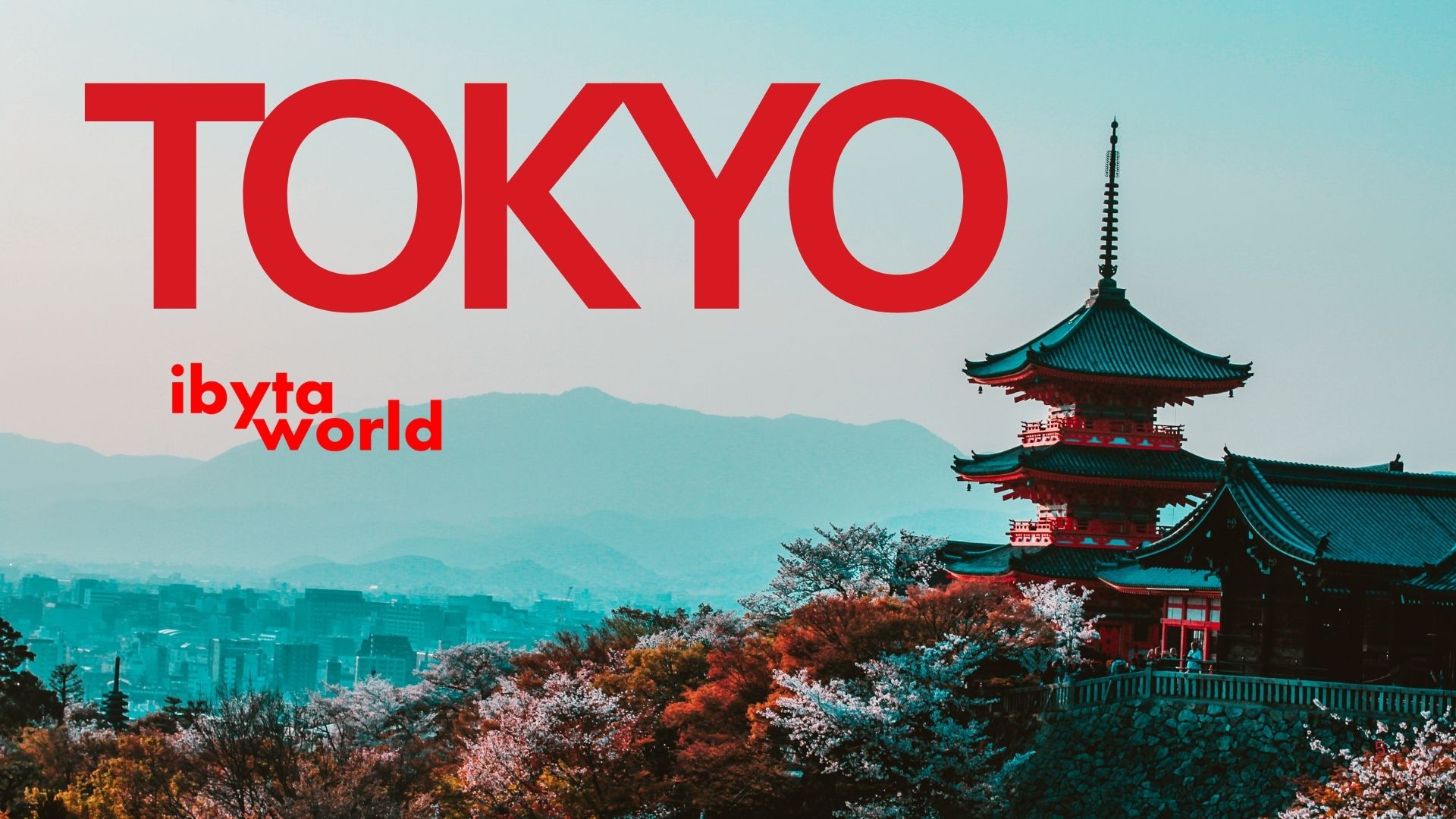 Tokyo — pagoda with cherry blossoms
